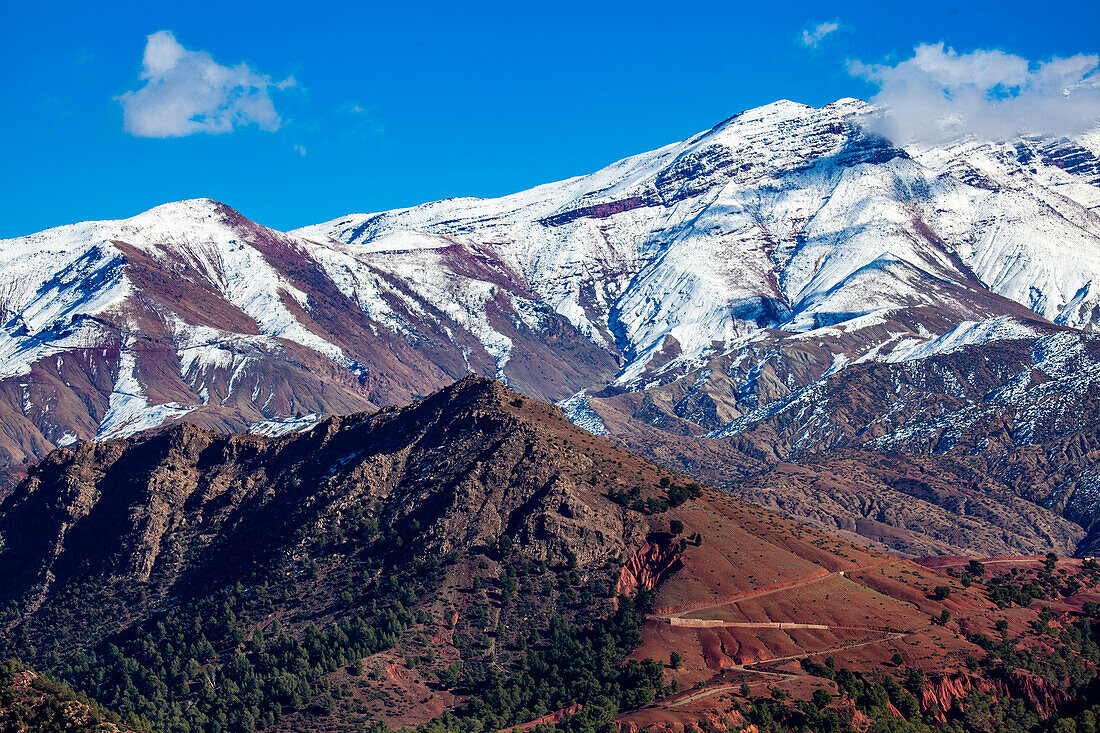  North Africa, Morocco, Atlas Mountains, road, pass 