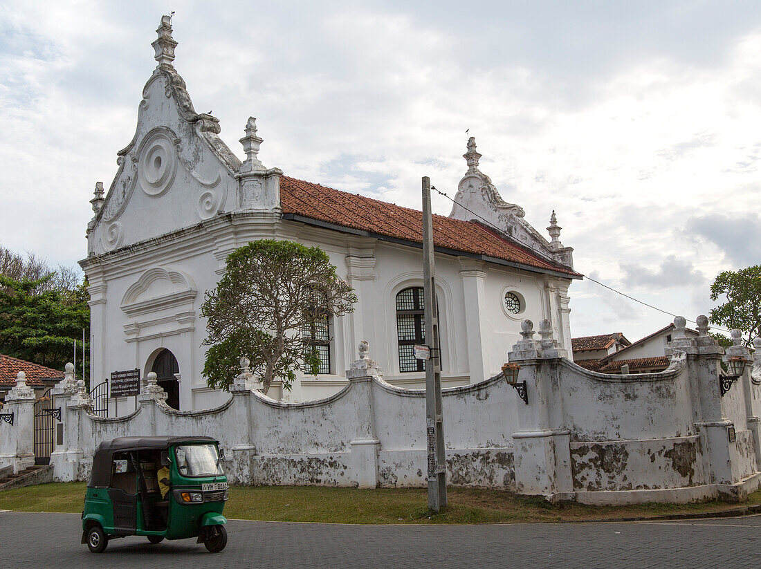 Whitewashed building Dutch Reformed Church historic town of Galle, Sri Lanka, Asia