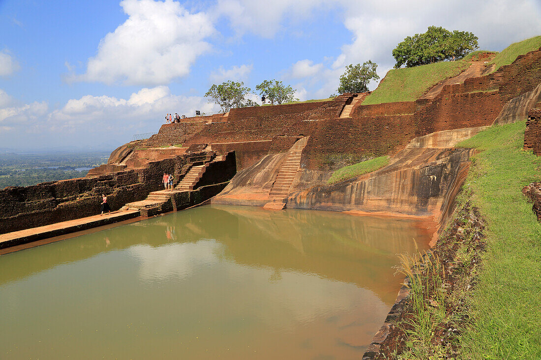 Bathing pool in rock palace fortress on rock summit, Sigiriya, Central Province, Sri Lanka, Asia