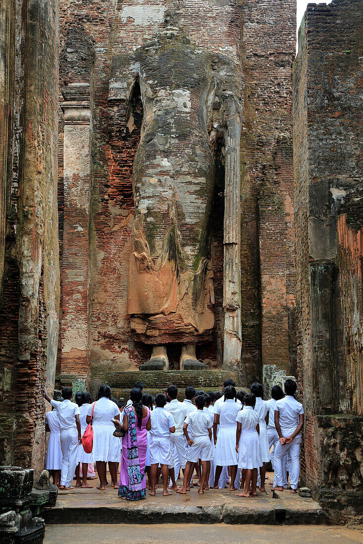 UNESCO World Heritage Site, ancient city Polonnaruwa, Sri Lanka, Asia, Lankatilaka building, Alahana Pirivena complex