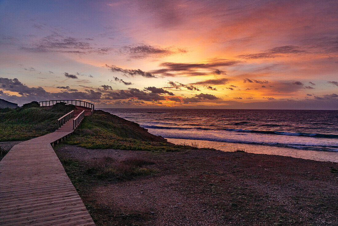 Europa, Portugal, Algarve, Amado Beach, Sonnenuntergang, Atlantik,