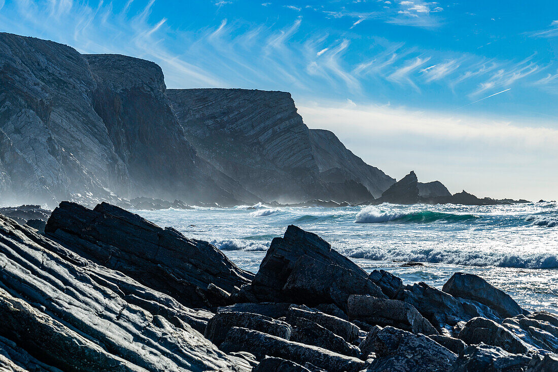  Europe, Portugal, Algarve, Ponta Ruiva Beach, Atlantic Coast, 