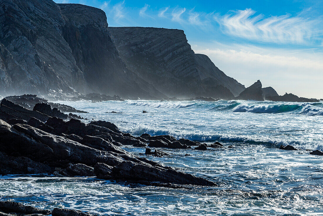 Europa, Portugal, Algarve, Ponta Ruiva Beach, Atlantikküste,