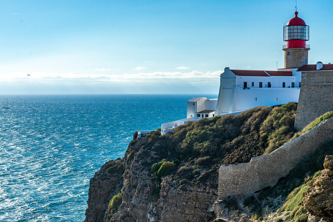 Europa, Portugal, Algarve, Leuchtturm am Cap von Sao Vicente