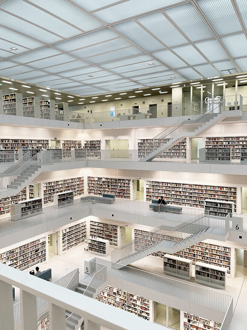  City Library at Mailänder Platz, Stuttgart, Baden-Württemberg, Germany 