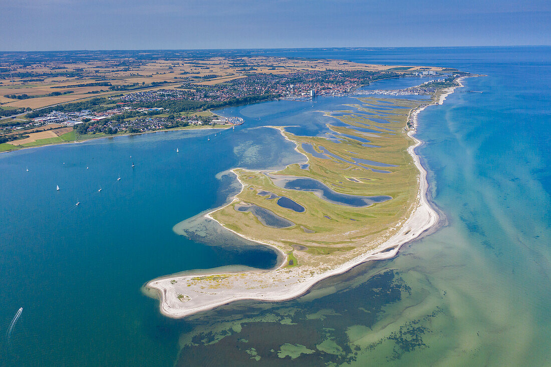 Blick auf den Steinwarder und Graswarder, Heiligenhafen, Schleswig-Holstein, Deutschland