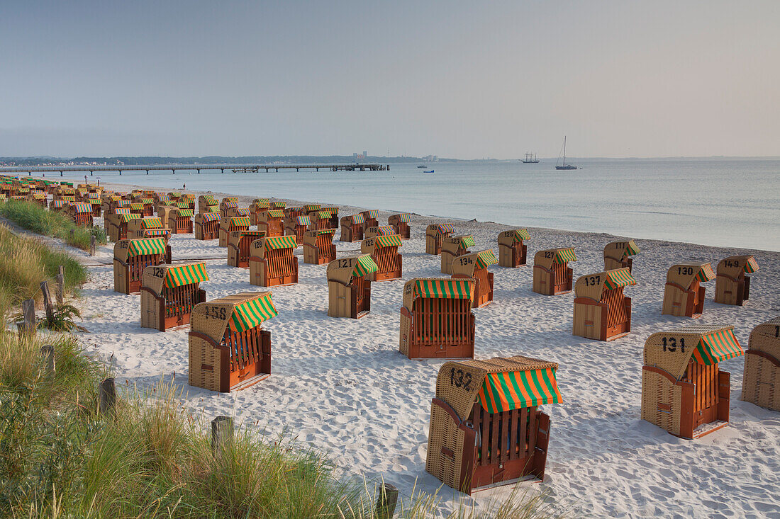 Blick auf den Strand, Scharbeutz, Schleswig-Holstein, Deutschland