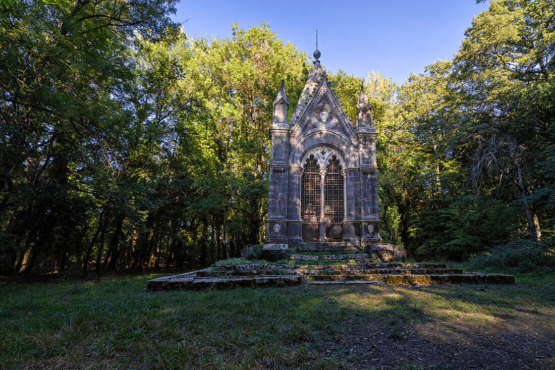  Funerary chapel in the Bosco del Sasseto, Torre Alfina, Lazio, Italy. 