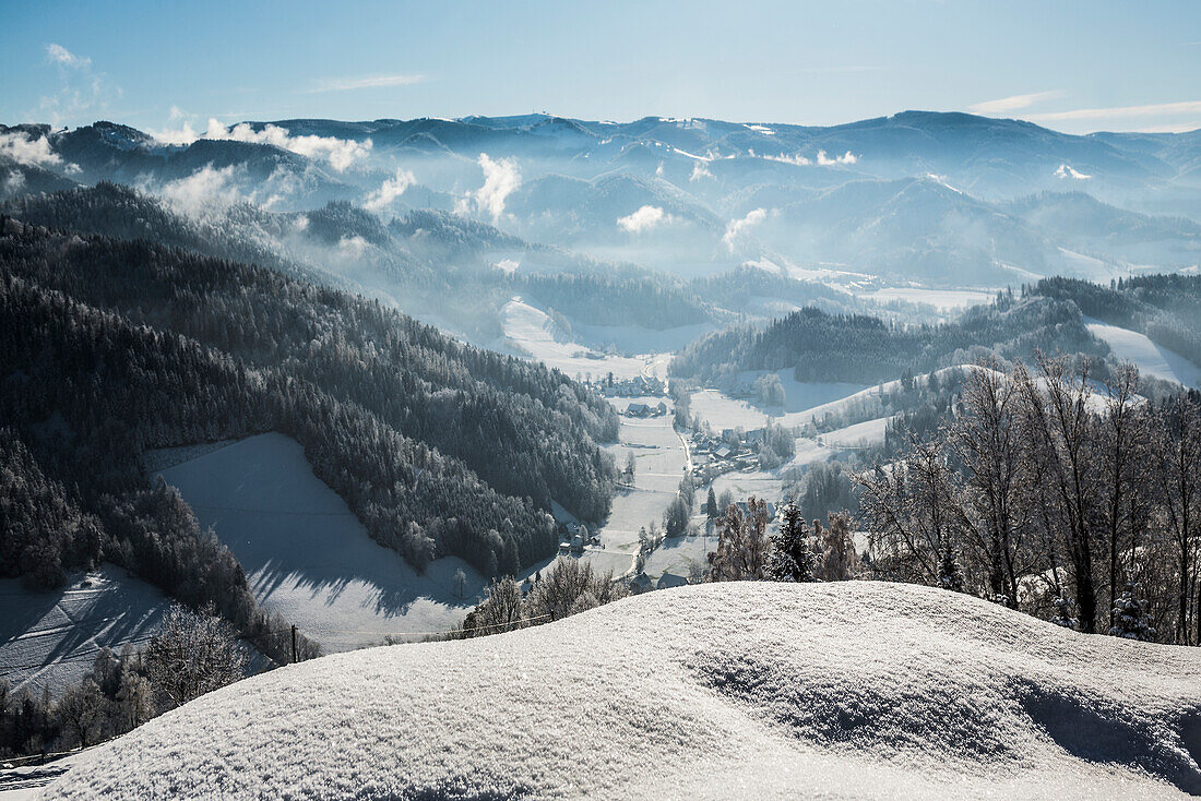  snowy landscape, Dreisamtal, St Peter, Black Forest, Baden-Württemberg, Germany 