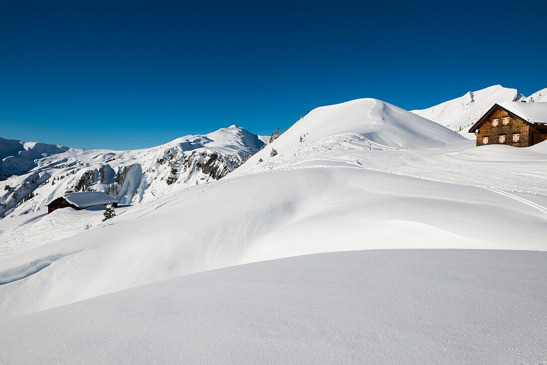  Snowy mountain landscape, Damüls, Bregenzerwald, Vorarlberg, Austria 