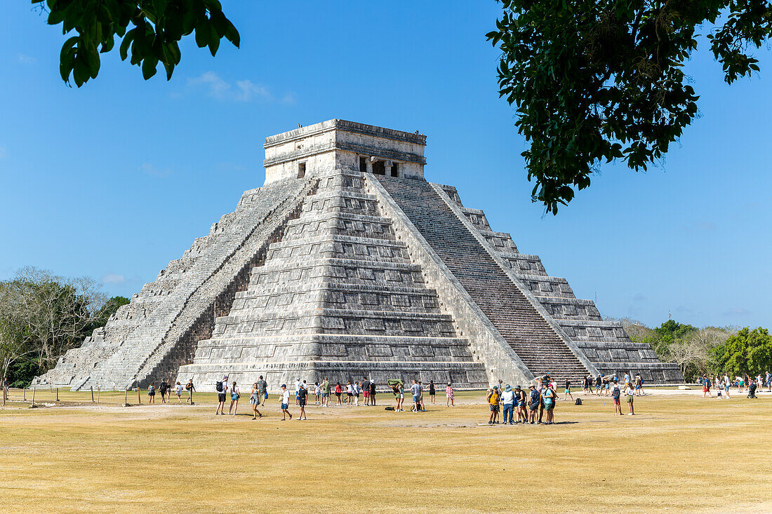 Tempel der Pyramide des Kukulkan El Castillo, Maya-Ruinen von Chichen Itzá, Yucatan, Mexiko