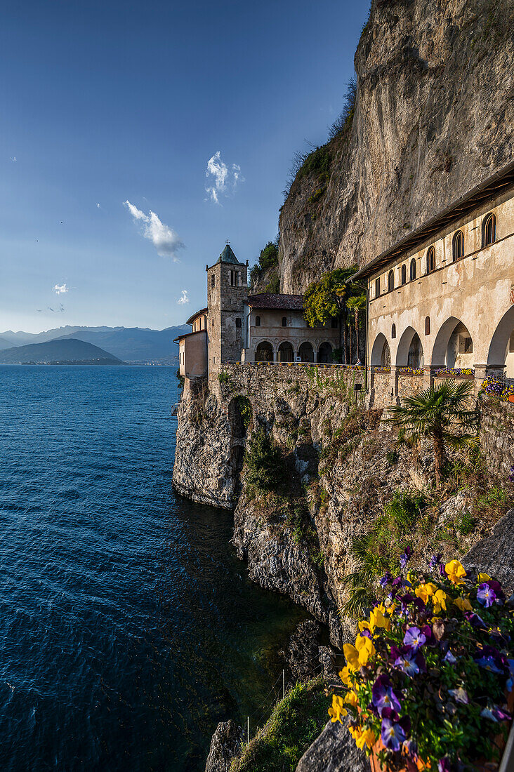  Monastery of Santa Caterina del Sasso, Province of Varese, Lake Maggiore, Lombardy, Italy, Europe 