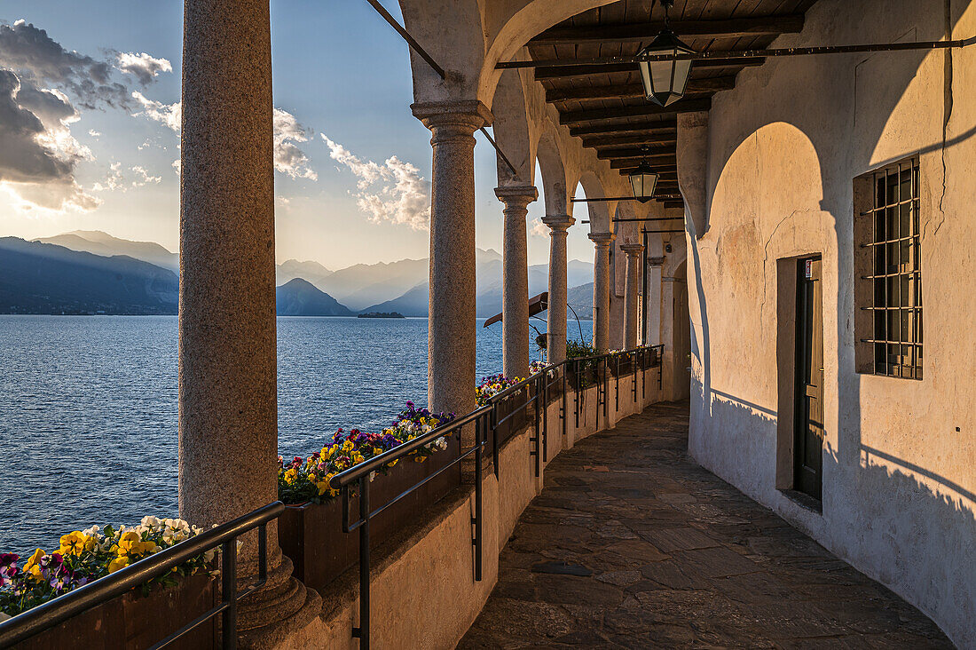  Monastery of Santa Caterina del Sasso, Province of Varese, Lake Maggiore, Lombardy, Italy, Europe 