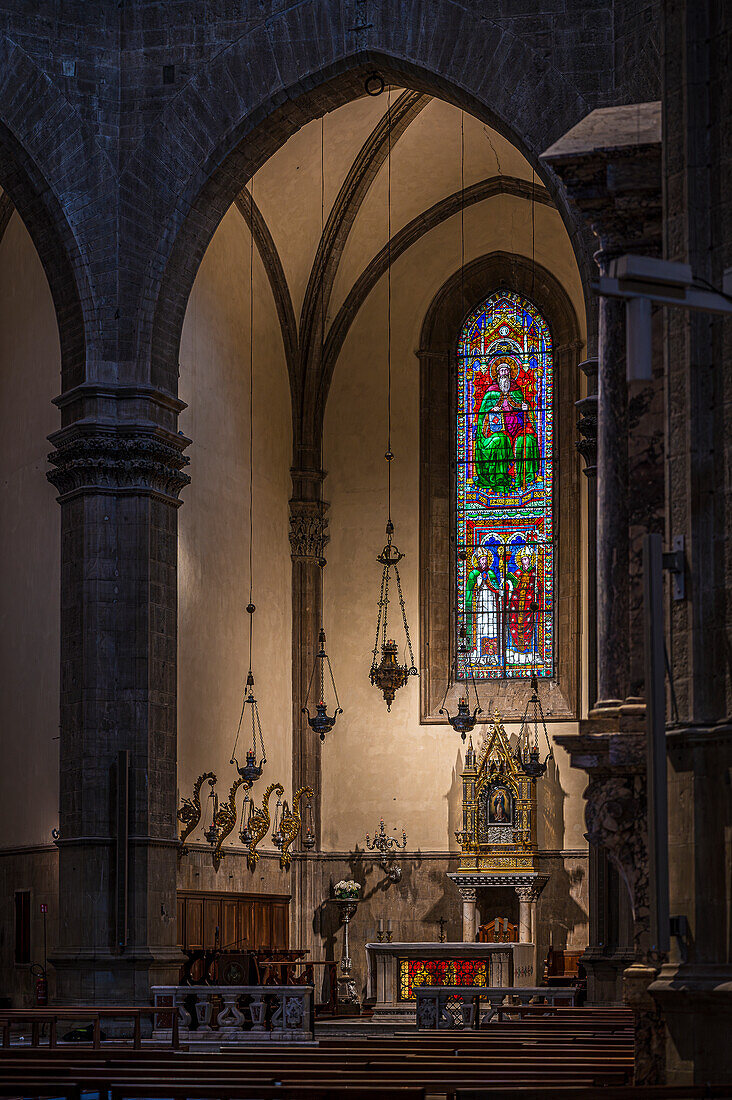  Cathedral of Florence from the inside, Chiesa di San Carlo dei Lombardi, Florence (Italian: Firenze, Tuscany region, Italy, Europe 