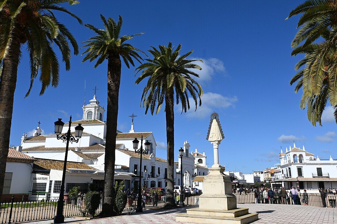  at the pilgrimage church of El Rocio in the Donana National Park, Andalusia, Spain 