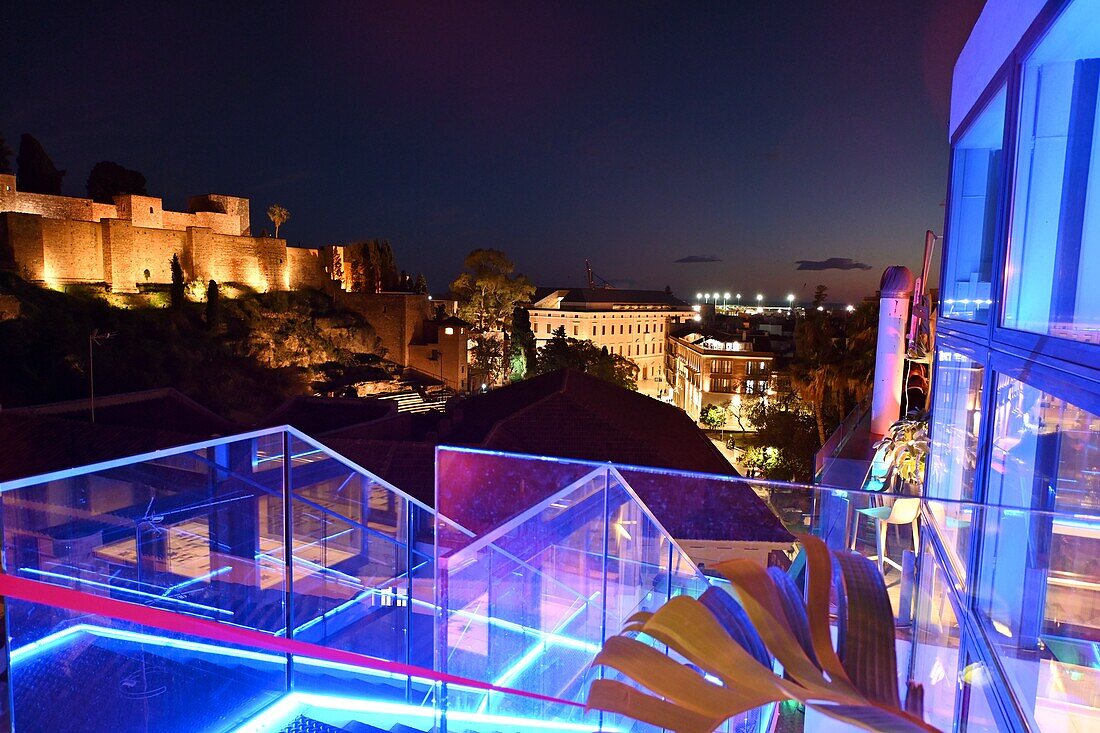  Alcazaba in the evening, Malaga, Andalusia, Spain 