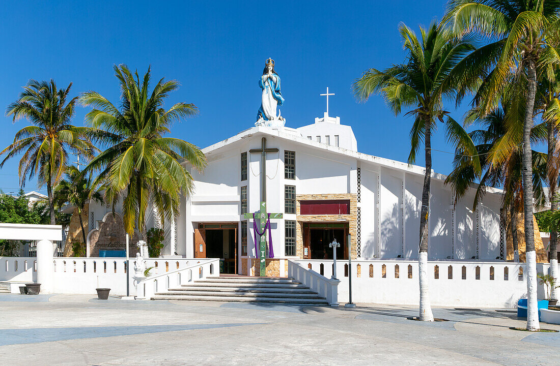 Katholische Kirche Unserer Lieben Frau von der Unbefleckten Empfängnis, Isla Mujeres, Karibikküste, Cancun, Quintana Roo, Mexiko