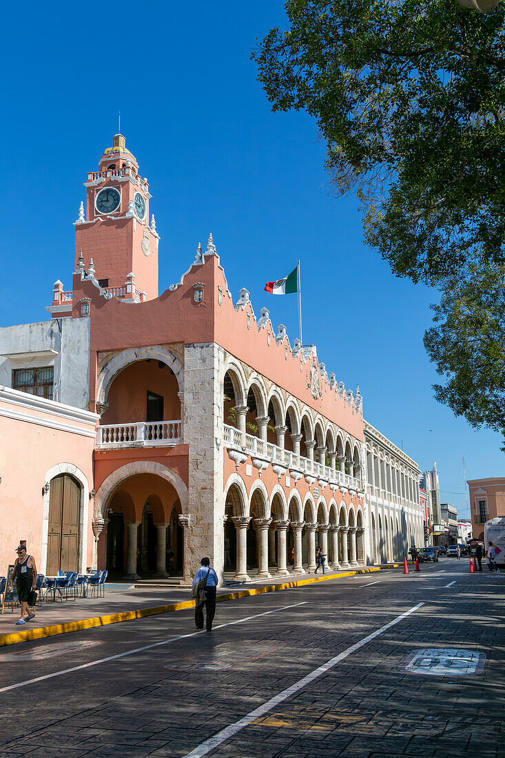 Colonial architecture, Municipal Palace, Palacio Municipal, Merida, Yucatan State, Mexico