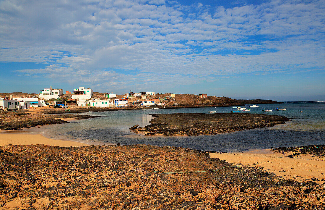 Small fishing village of Majanicho on the north coast, Fuerteventura, Canary Islands, Spain