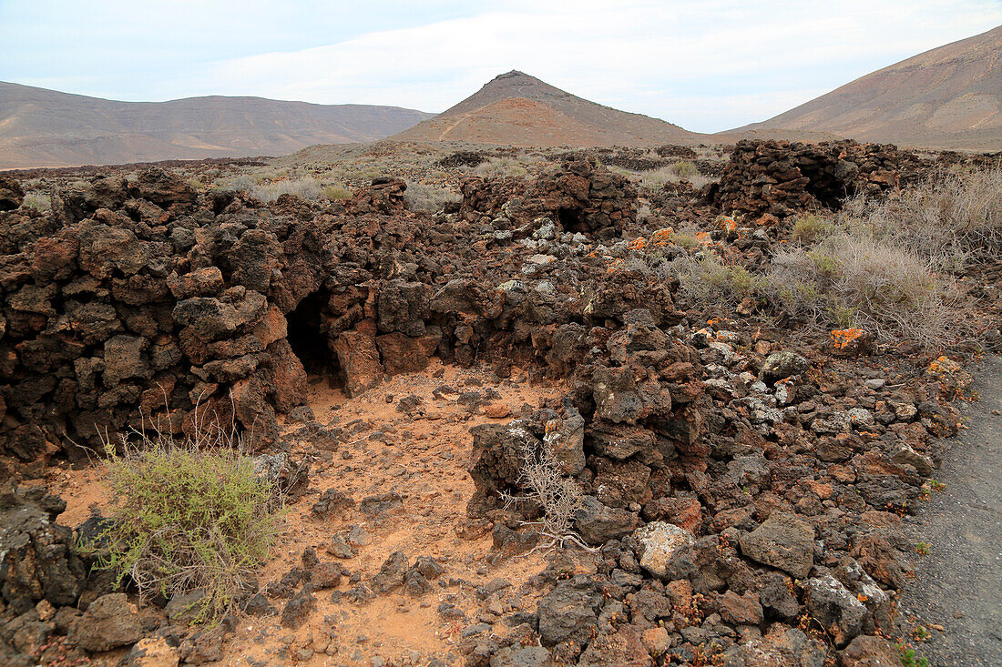 Ruins of pre-Spanish Mahos village, Poblado de la Atalayita, Pozo Negro, Fuerteventura, Canary Islands, Spain