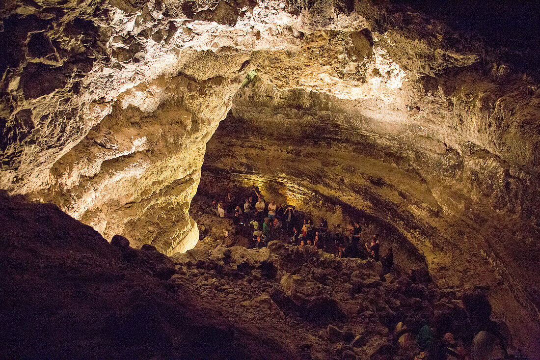 Cueva de Los Verdes, Höhle, touristenattraktion im Lavatunnel, Lanzarote, Kanarische Inseln, Spanien