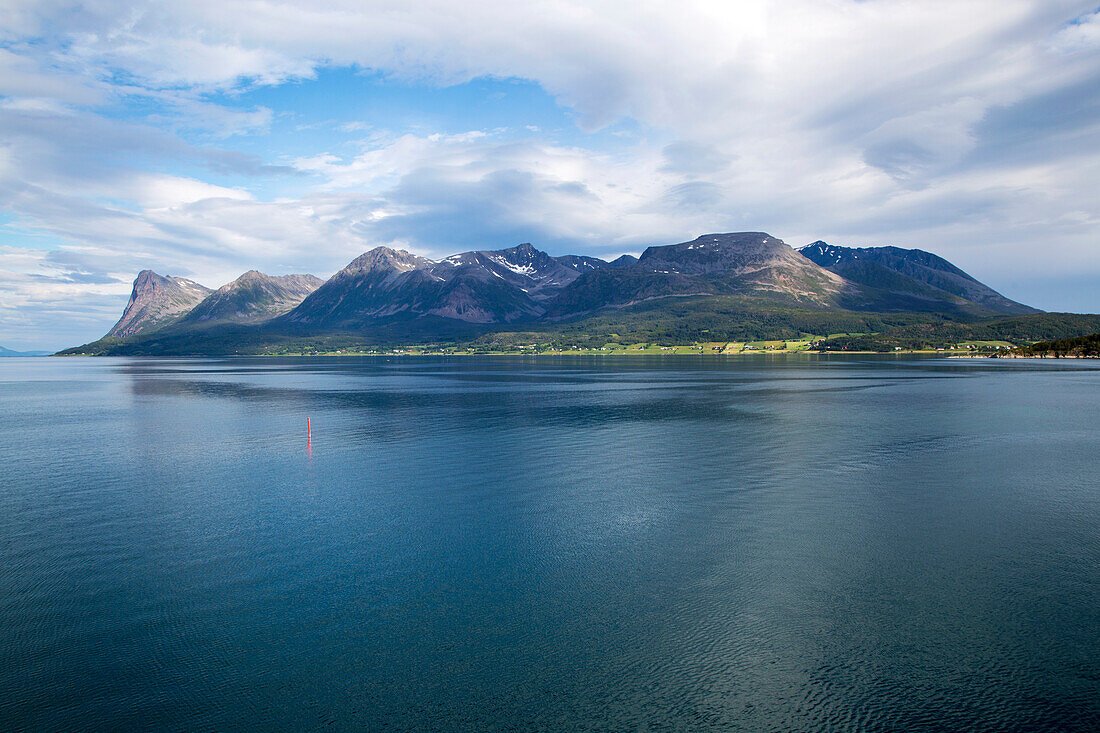 Steep mountains of Grytoya island, Troms county, northern Norway