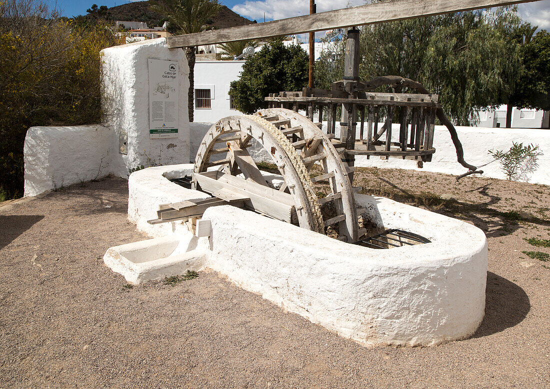 Historic communal well, El Pozo de los Frailes,  Cabo de Gata national park, Spain