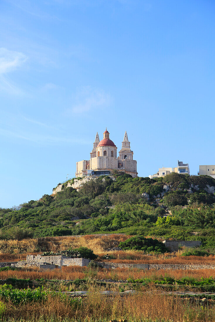 Church of our Lady of Victory, Mellieha, Malta at sunset