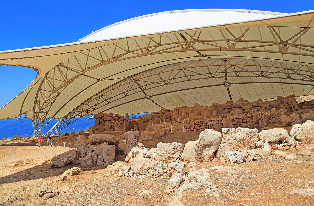 Mnajdra neolithic megalithic prehistoric temple complex site, Malta