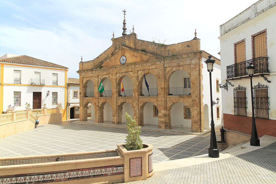 Historisches Rathaus Ayuntamiento Gebäude, Cortes de la Frontera, in der Nähe von Ronda, Provinz Malaga, Südspanien, Andalusien, Spanien