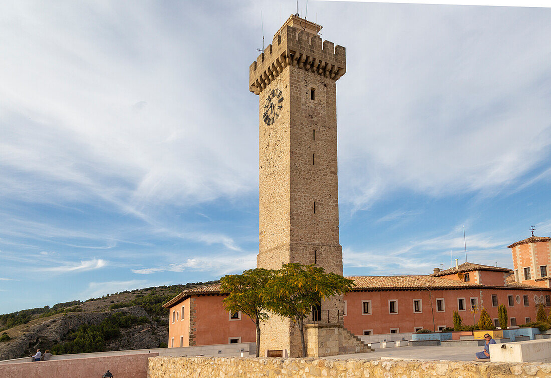 Turm von Mangana, Torre Mangana, auf dem Gelände der maurischen Stadt Cuenca, Kastilien-La Mancha, Spanien