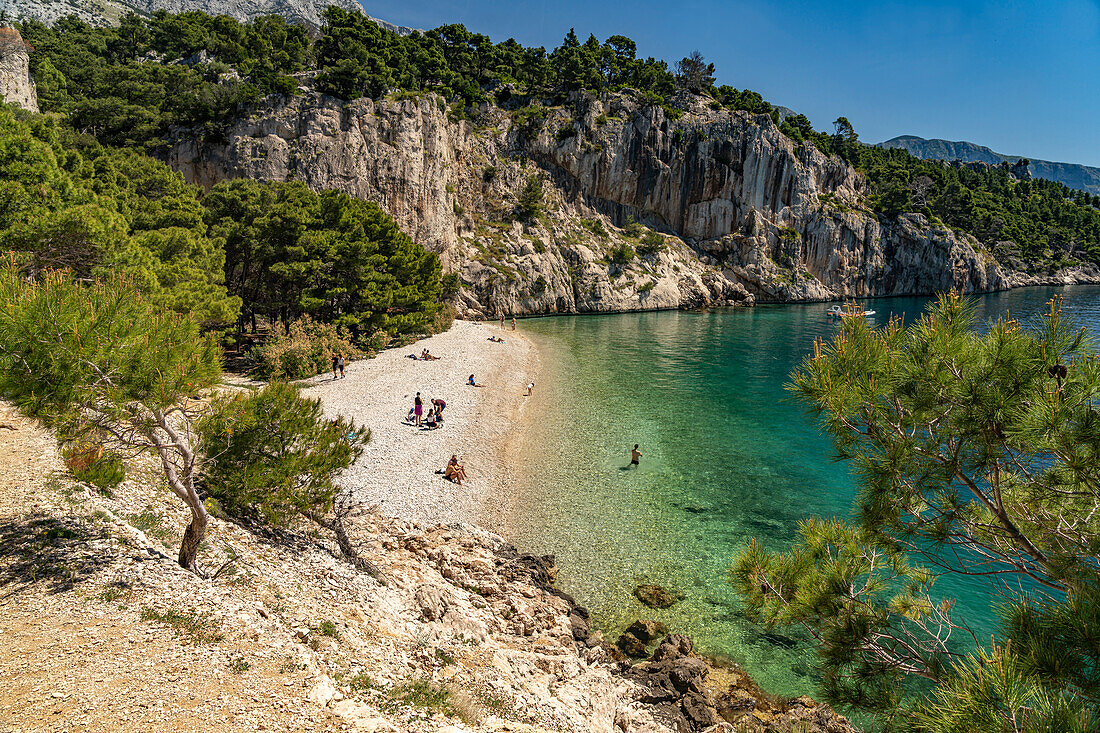 Der Strand Nugal bei Makarska, Kroatien, Europa 