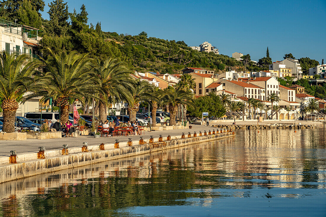  The Riva promenade in Podgora, Croatia, Europe 