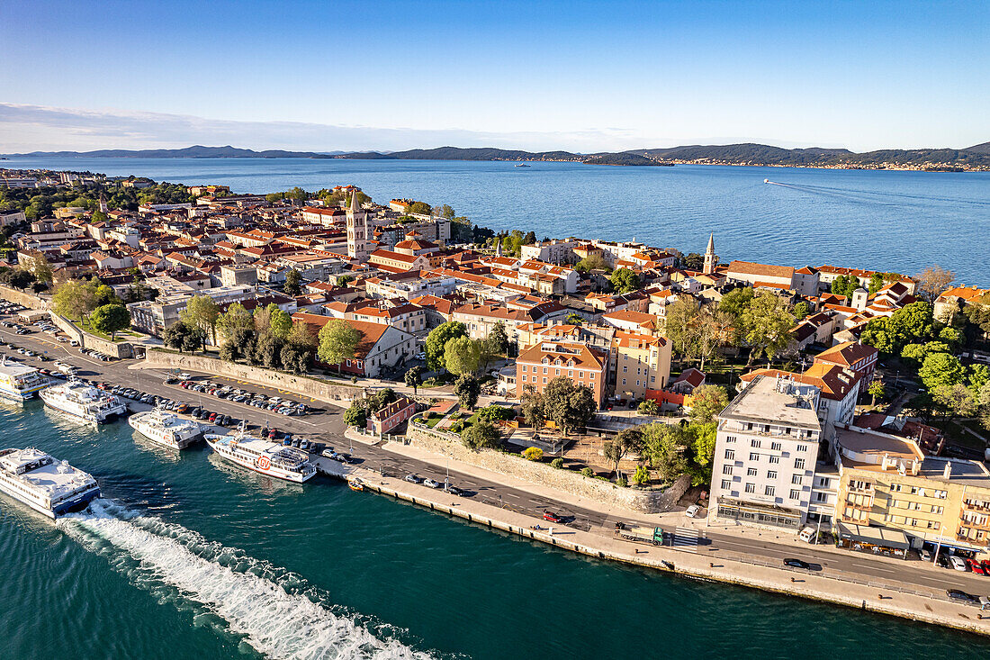 Zadar old town seen from above, Croatia, Europe