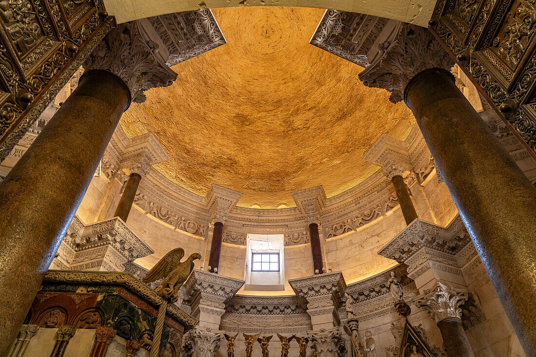  Dome in the interior of the Cathedral of St. Domnius in Split, Croatia, Europe  