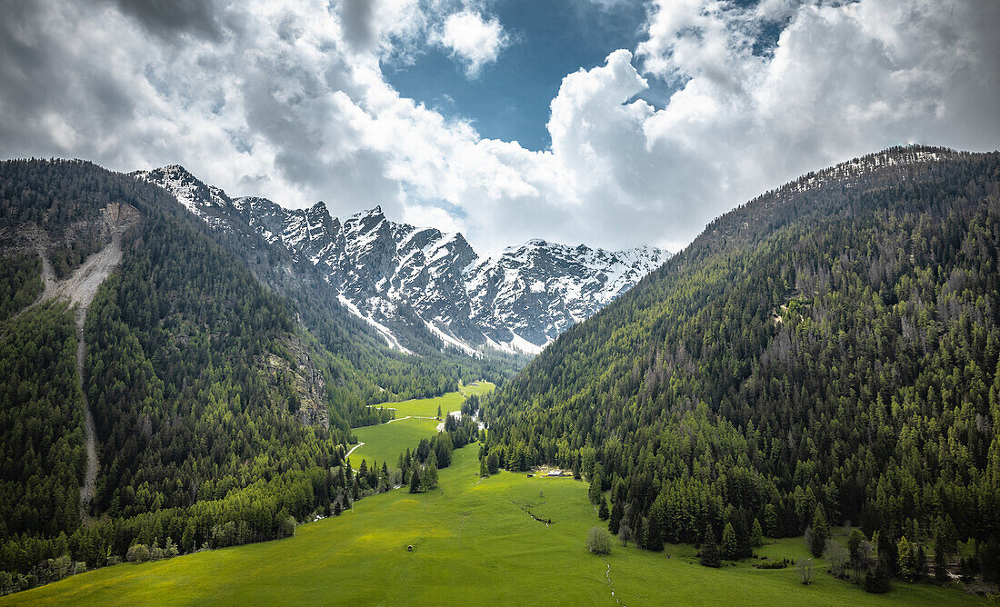 Blick auf die Schweizer Alpen, Kanton Freiburg, Schweiz