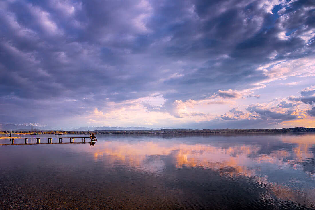  Evening atmosphere at Lake Starnberg, Bavaria, Germany 