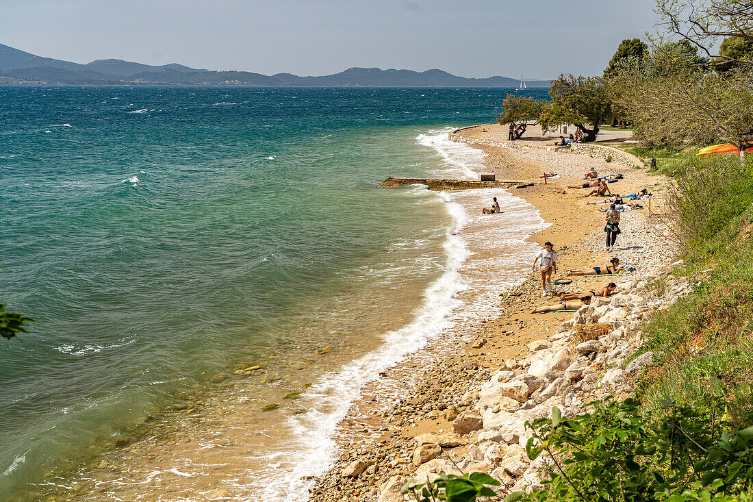  Kolovare beach in Zadar, Croatia, Europe 