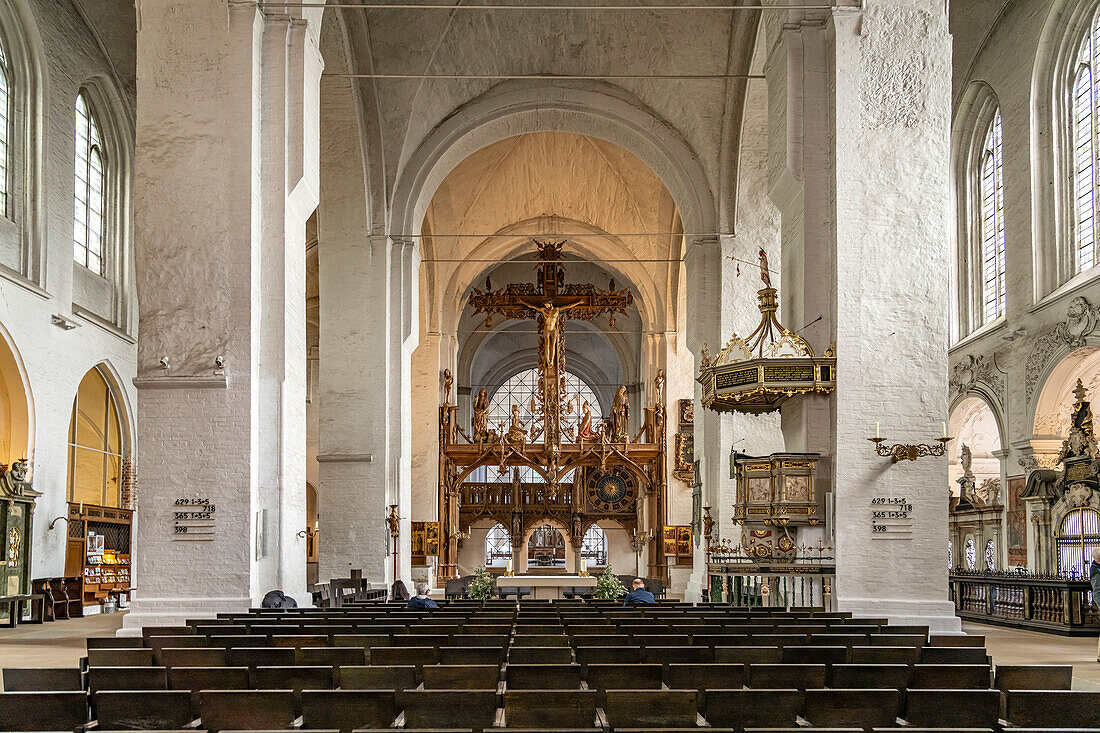  Interior of Lübeck Cathedral, Hanseatic City of Lübeck, Schleswig-Holstein, Germany  