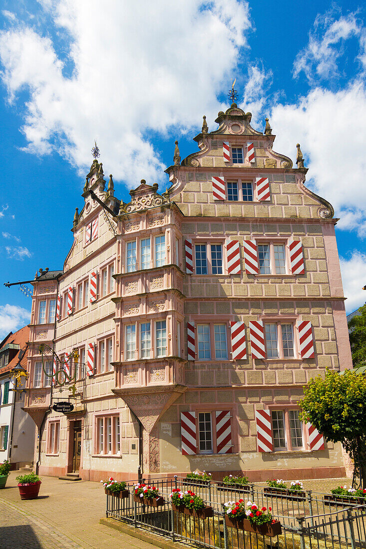  Historic Gasthaus Zum Engel, Renaissance building in Bad Bergzabern, Rhineland-Palatinate, Germany 