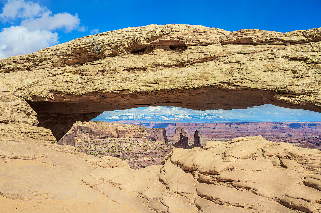 Felsenbogen Mesa Arch, Canyonlands Nationalpark, Moab, Utah, USA, Vereinigte Staaten