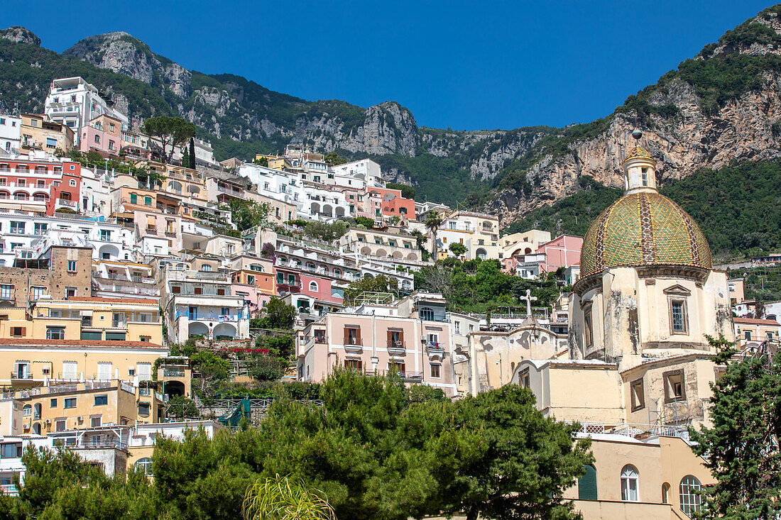 Positano, Amalfiküste, Salerno, Kampanien, Süditalien, Italien, Europa, Mittelmeer