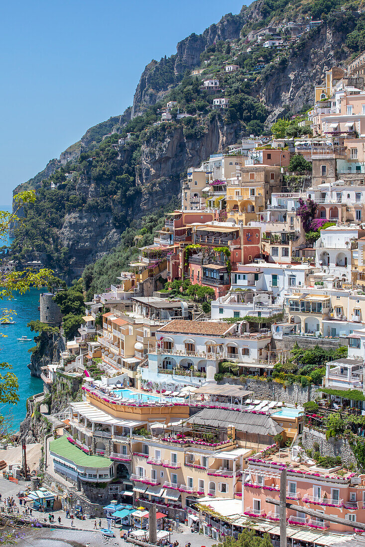 Positano, Amalfiküste, Salerno, Kampanien, Süditalien, Italien, Europa, Mittelmeer