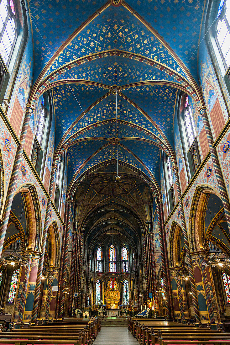  Interior view, Marienbasilika, Basilica of St. Mary, place of pilgrimage, Kevelaer, Lower Rhine, North Rhine-Westphalia, Germany 