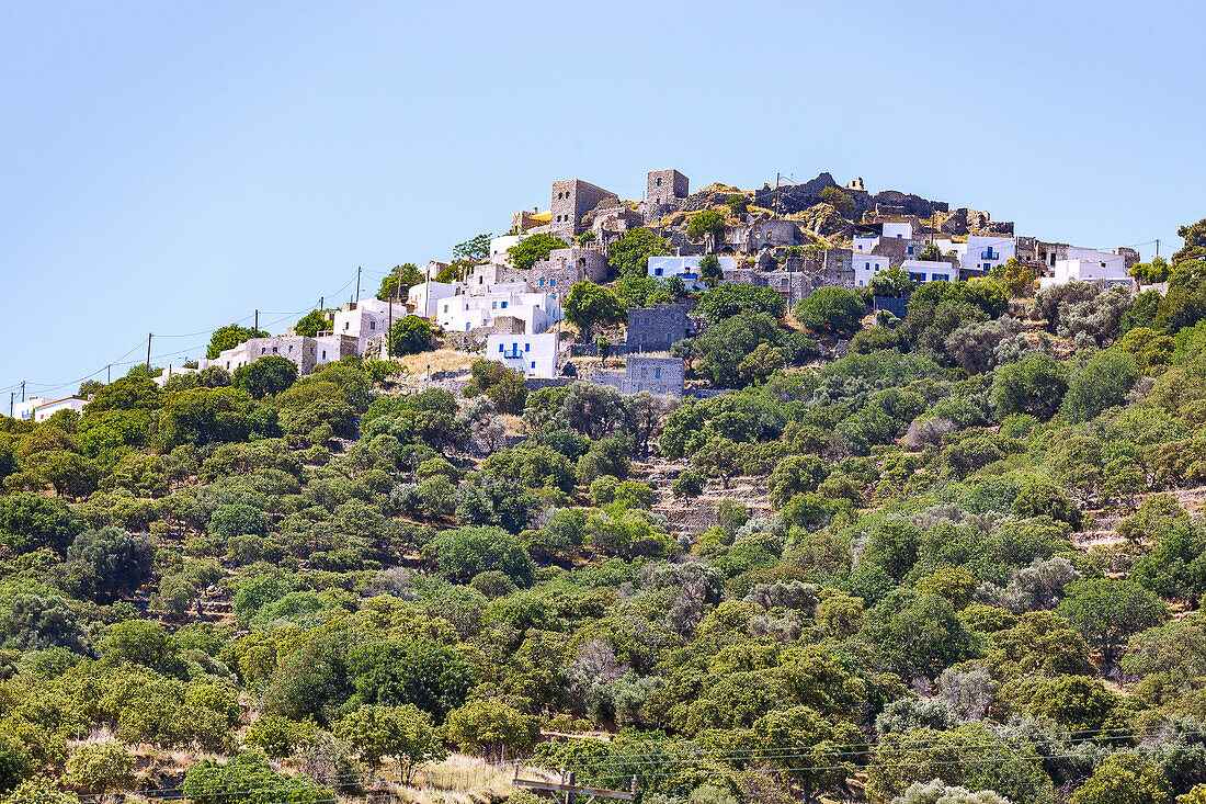  Mountain village Emborió (Emporios, Emporio) on the island of Nissyros (Nisyros, Nissiros, Nisiros) in Greece 