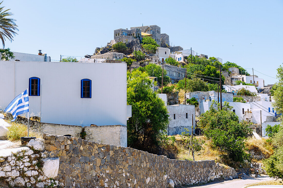  Mountain village Emborió (Emporios, Emporio) on the island of Nissyros (Nisyros, Nissiros, Nisiros) in Greece 