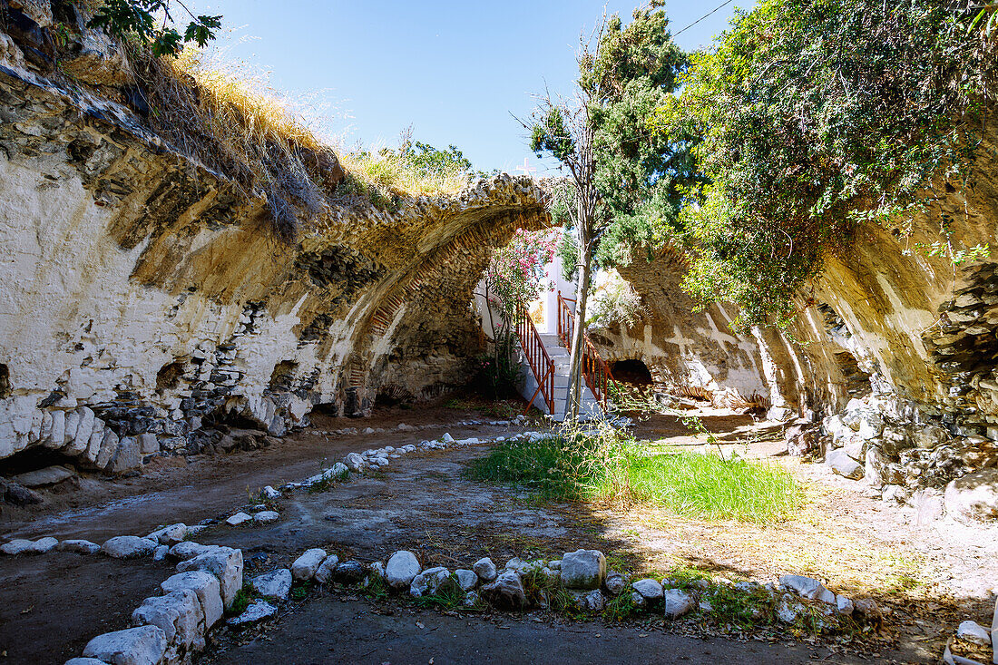  Remains of the chapel of Panagía Thermianí near Páli on the island of Nissyros (Nisyros, Nissiros, Nisiros) in Greece 