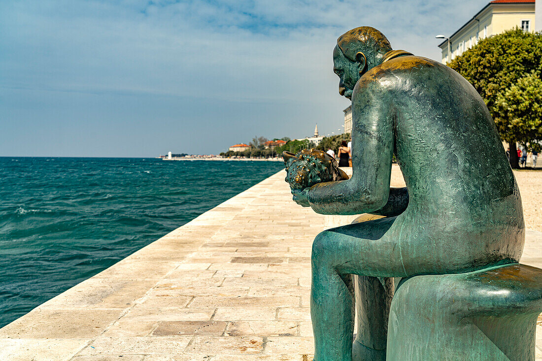  Statue Spiridon Brusina on the promenade in Zadar, Croatia, Europe 