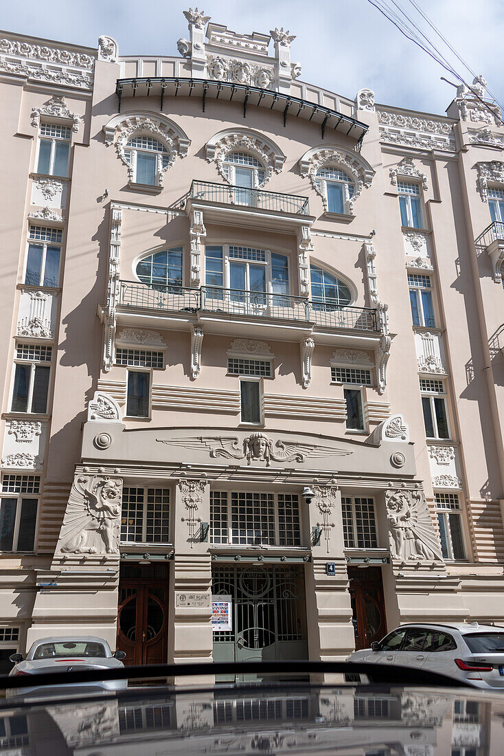  Art Nouveau buildings in Alberta iela in Riga, buildings on this street are part of the Unesco World Heritage, Riga, Latvia 