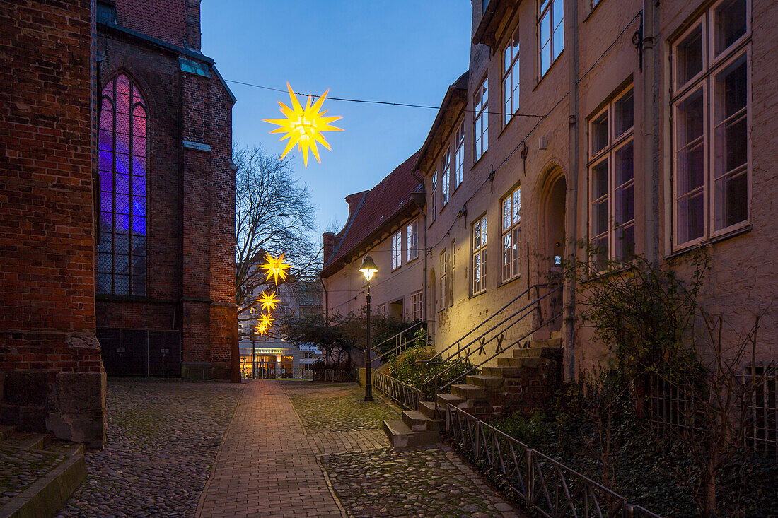  Pastor&#39;s houses of St. Jakobi Church, Hanseatic City of Luebeck, Schleswig-Holstein, Germany 